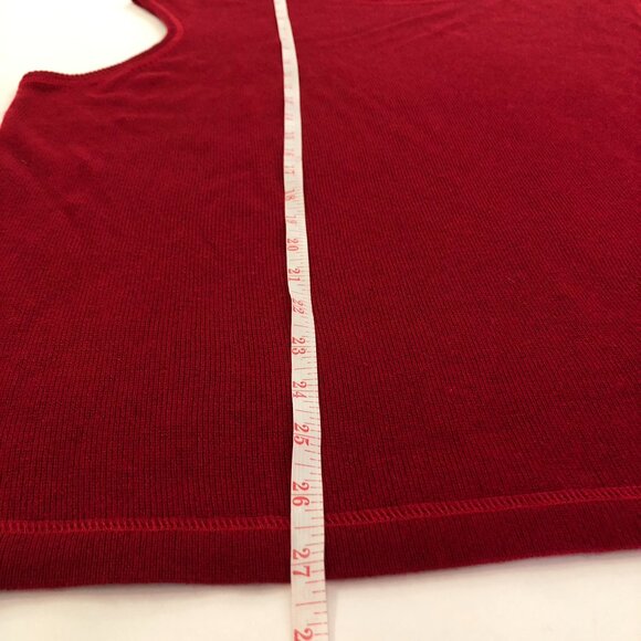 LT Sport Woman Silk Cashmere Red Sweater Vest Women Size 3X Crew Neck Pullover - Picture 7 of 12